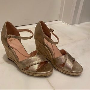 JCrew new size 8 leather wedge espadrilles. NEW